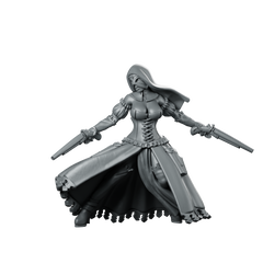 Carnival Nuns 2 Miniature Masked Duelist Pistols Miniature 360 Spin 01