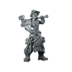 Carol Red Ready to Forge miniature blacksmith adventurer Miniature 360 Spin 01