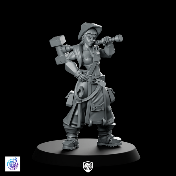 Carol Red Ready to Forge miniature blacksmith adventurer