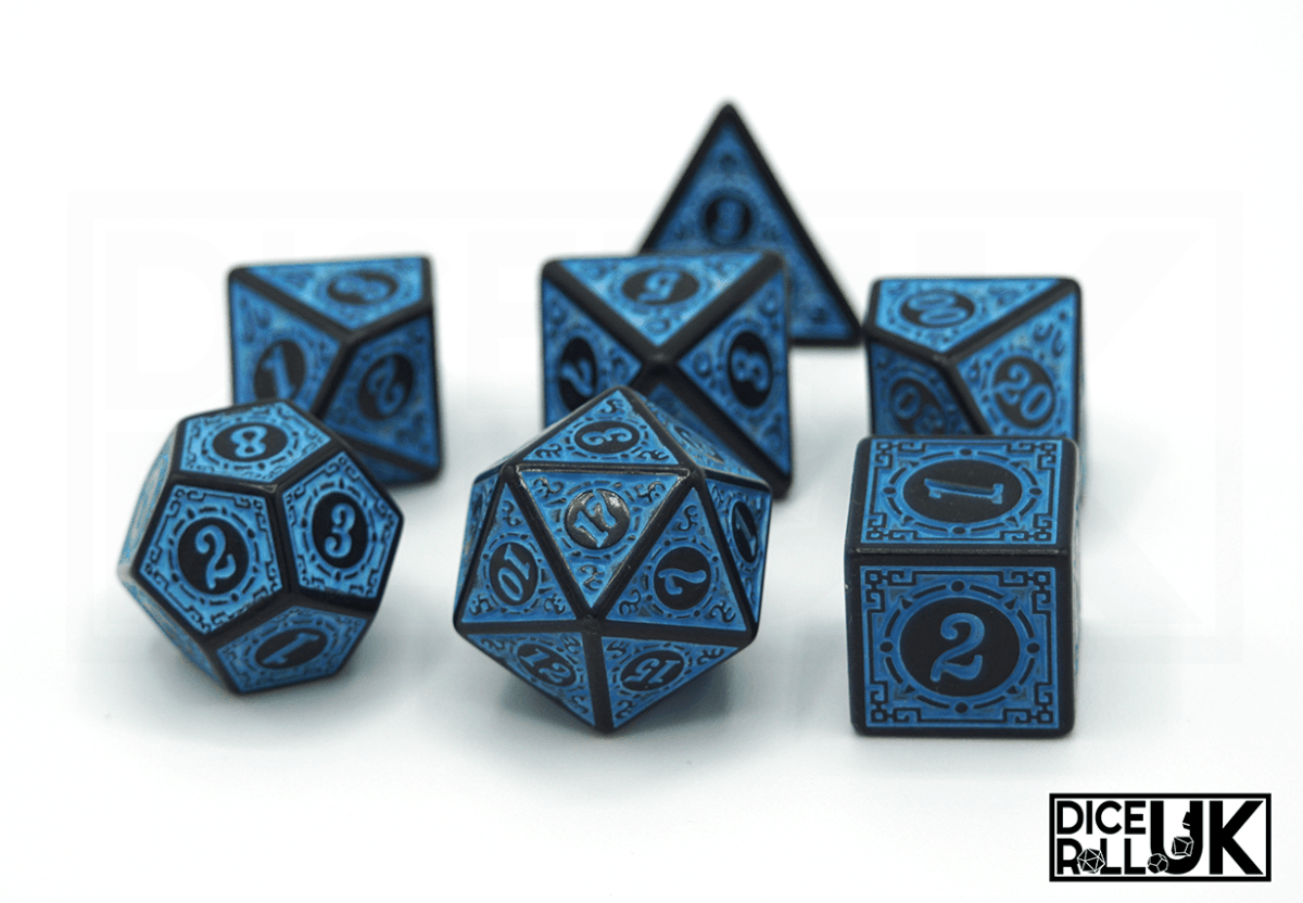 Carved Dice - Blue - DiceRoll UK - We Print Miniatures