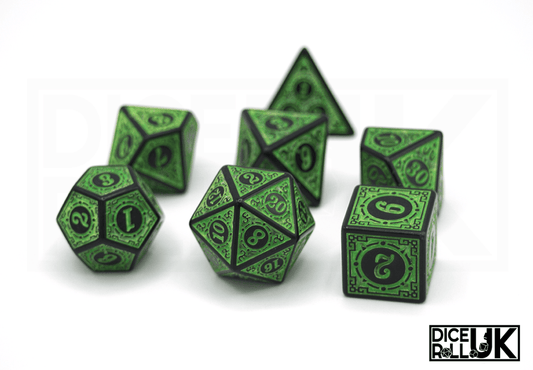 Carved Dice - Green - DiceRoll UK - We Print Miniatures