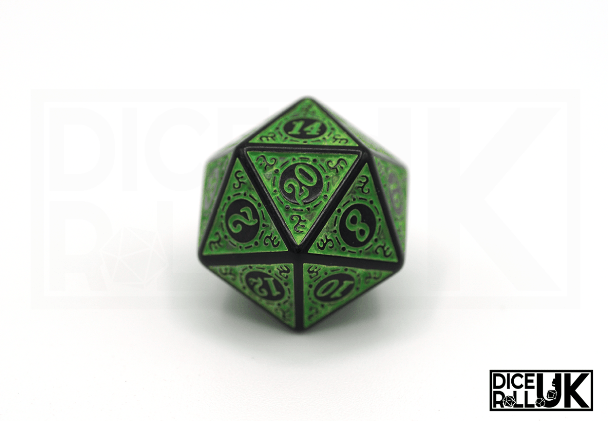 Carved Dice - Green - DiceRoll UK - We Print Miniatures