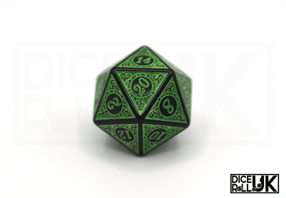 Carved Dice - Green - DiceRoll UK - We Print Miniatures