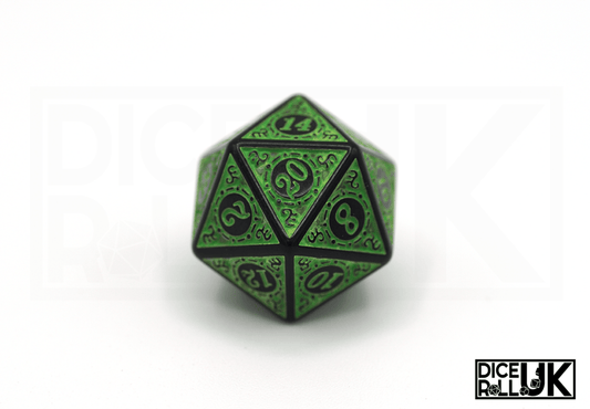 Carved Dice - Green - DiceRoll UK - We Print Miniatures