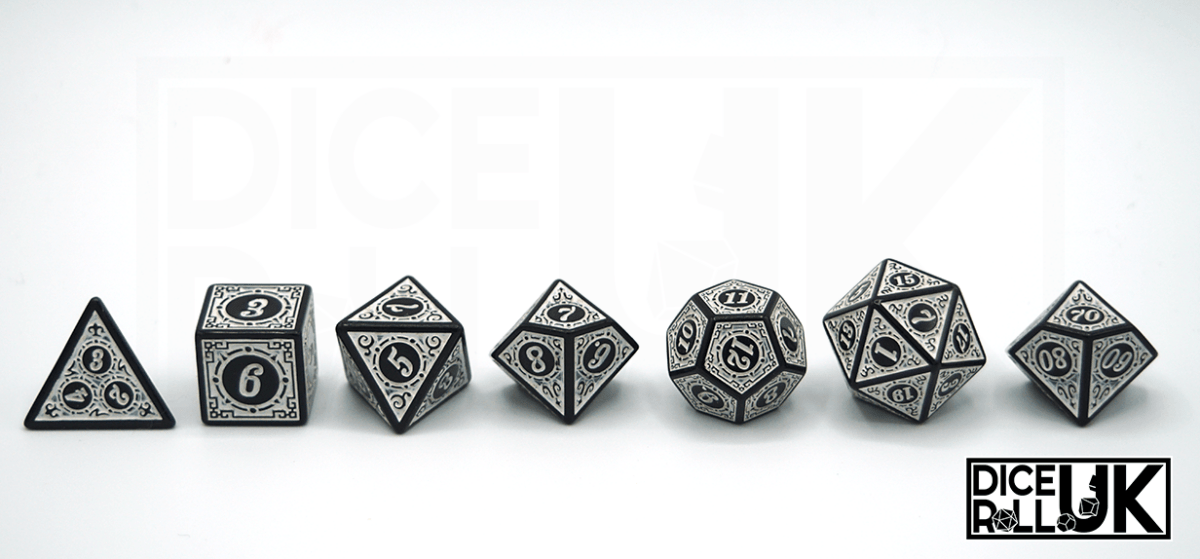 Carved Dice - White - DiceRoll UK - We Print Miniatures