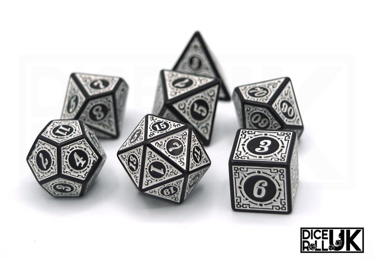 Carved Dice - White - DiceRoll UK - We Print Miniatures