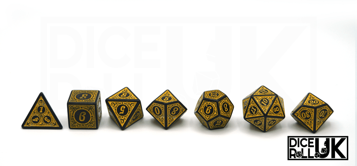 Carved Dice - Yellow - DiceRoll UK - We Print Miniatures