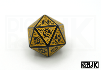 Carved Dice - Yellow - DiceRoll UK - We Print Miniatures