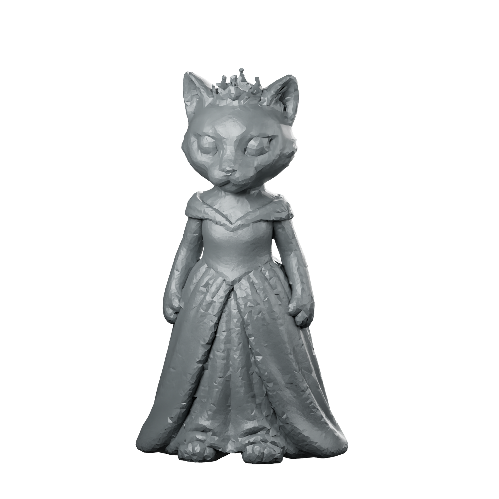 Cat Princess 3D Model Cat Queen Princess Miniature 360 Spin 01