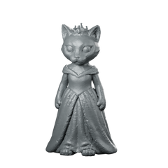 Cat Princess 3D Model Cat Queen Princess Miniature 360 Spin 01