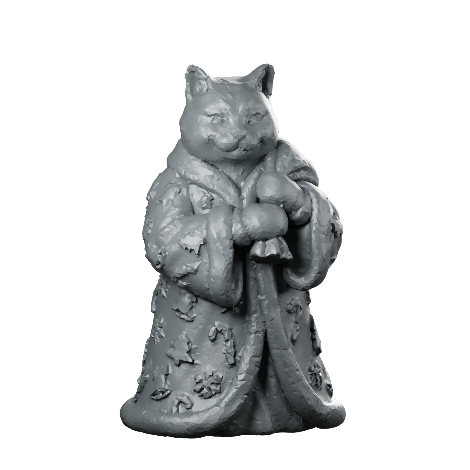 Cat Statue 3D Model Tabaxi Merchant Miniature Miniature 360 Spin 01