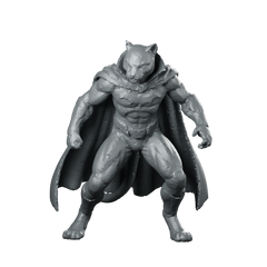 Cat Superhero 3D Model (1) Catfolk Warrior Miniature 360 Spin 01