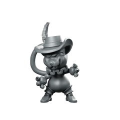 Cat5 Miniature Swashbuckler Mouse Musketeer Rogue Miniature 360 Spin 01