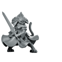 Catfolk Cleric A Miniature Feline Divine Sword - CastNPlay - We Print Miniatures