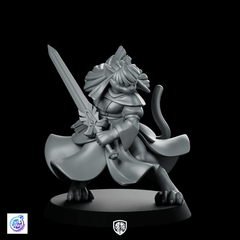 Catfolk Cleric A Miniature Feline Divine Sword - CastNPlay - We Print Miniatures