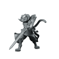 Catfolk Cleric B Miniature Sword Divine Warrior - CastNPlay - We Print Miniatures