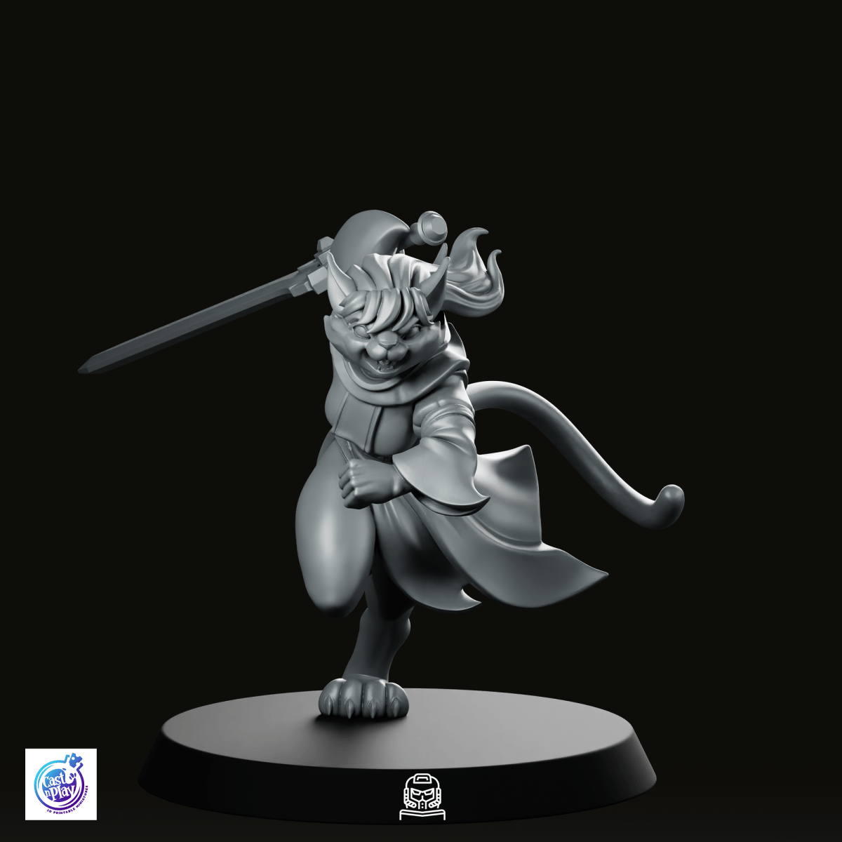 Catfolk Cleric C Miniature - CastNPlay - We Print Miniatures