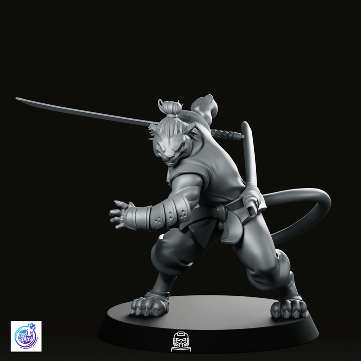 Catfolk Monk A Miniature Armored Martial Warrior