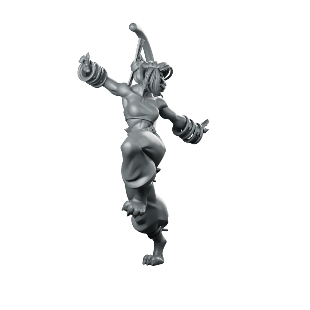 Catfolk Monk B Miniature Female Martial Artist Hero Miniature 360 Spin 01