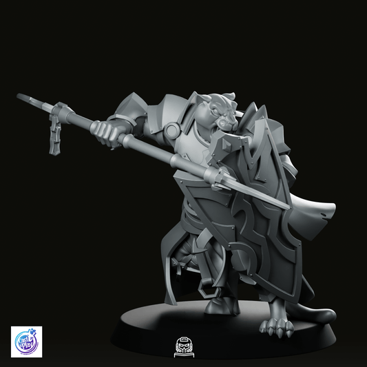 Catfolk Paladin B Miniature - CastNPlay - We Print Miniatures