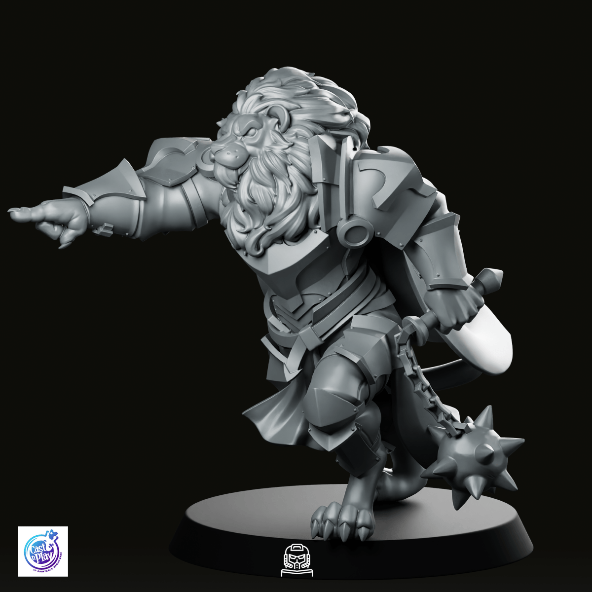Catfolk Paladin C Miniature - CastNPlay - We Print Miniatures