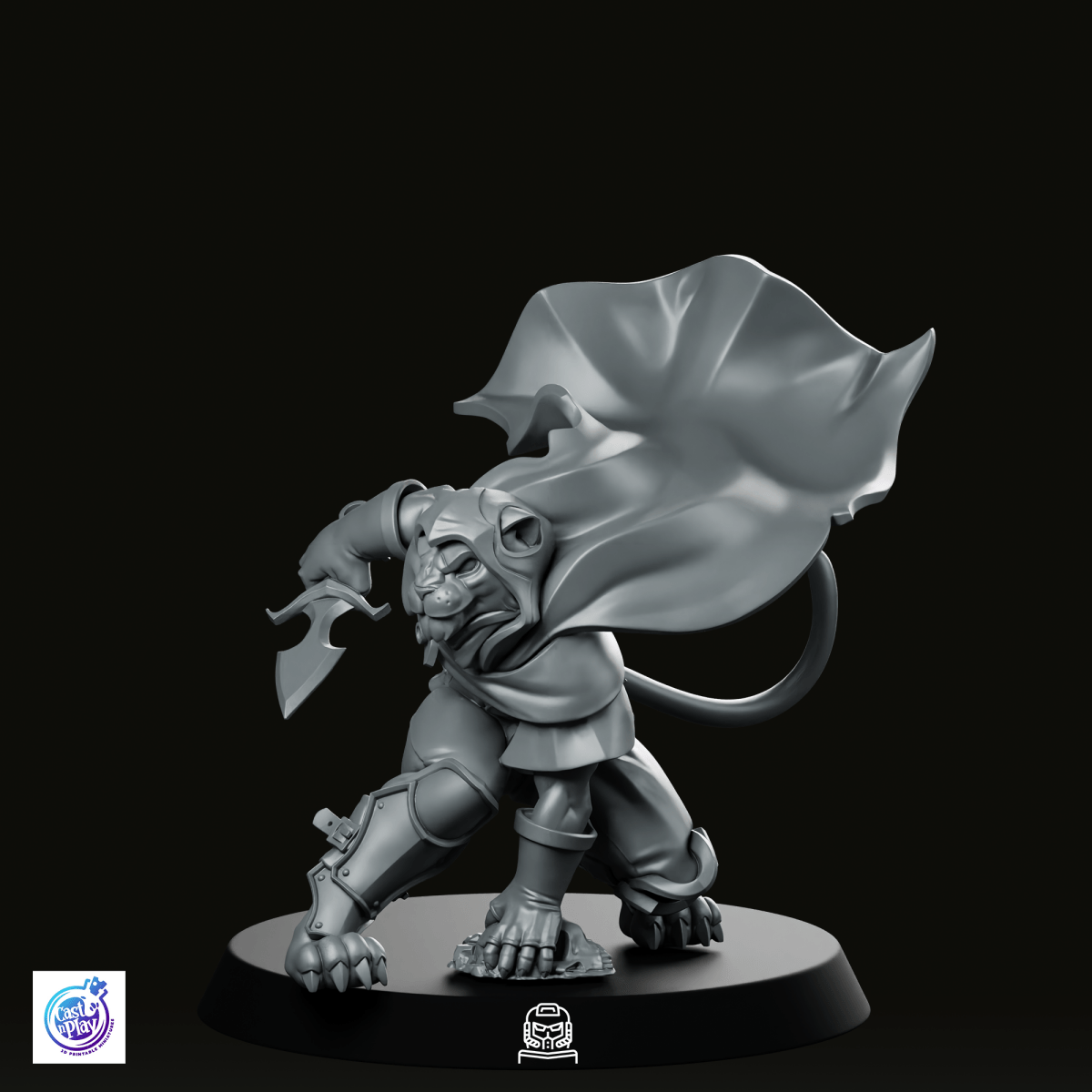 Catfolk Rogue A Miniature - CastNPlay - We Print Miniatures