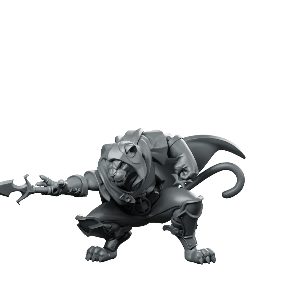 Catfolk Rogue B Miniature Stealthy Dagger Assassin Miniature 360 Spin 01