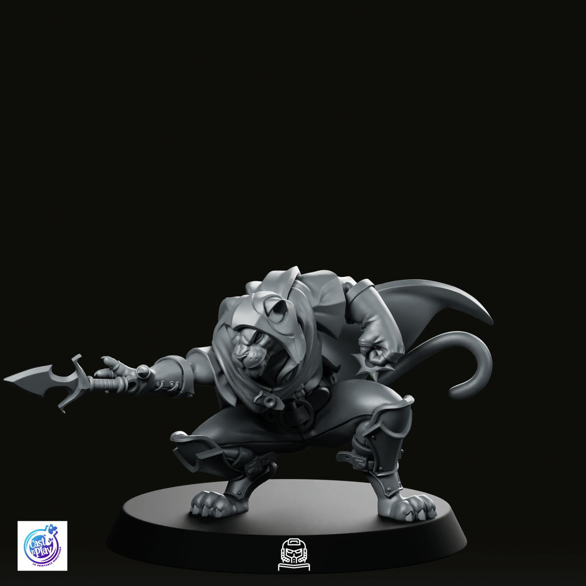 Catfolk Rogue B Miniature - CastNPlay - We Print Miniatures