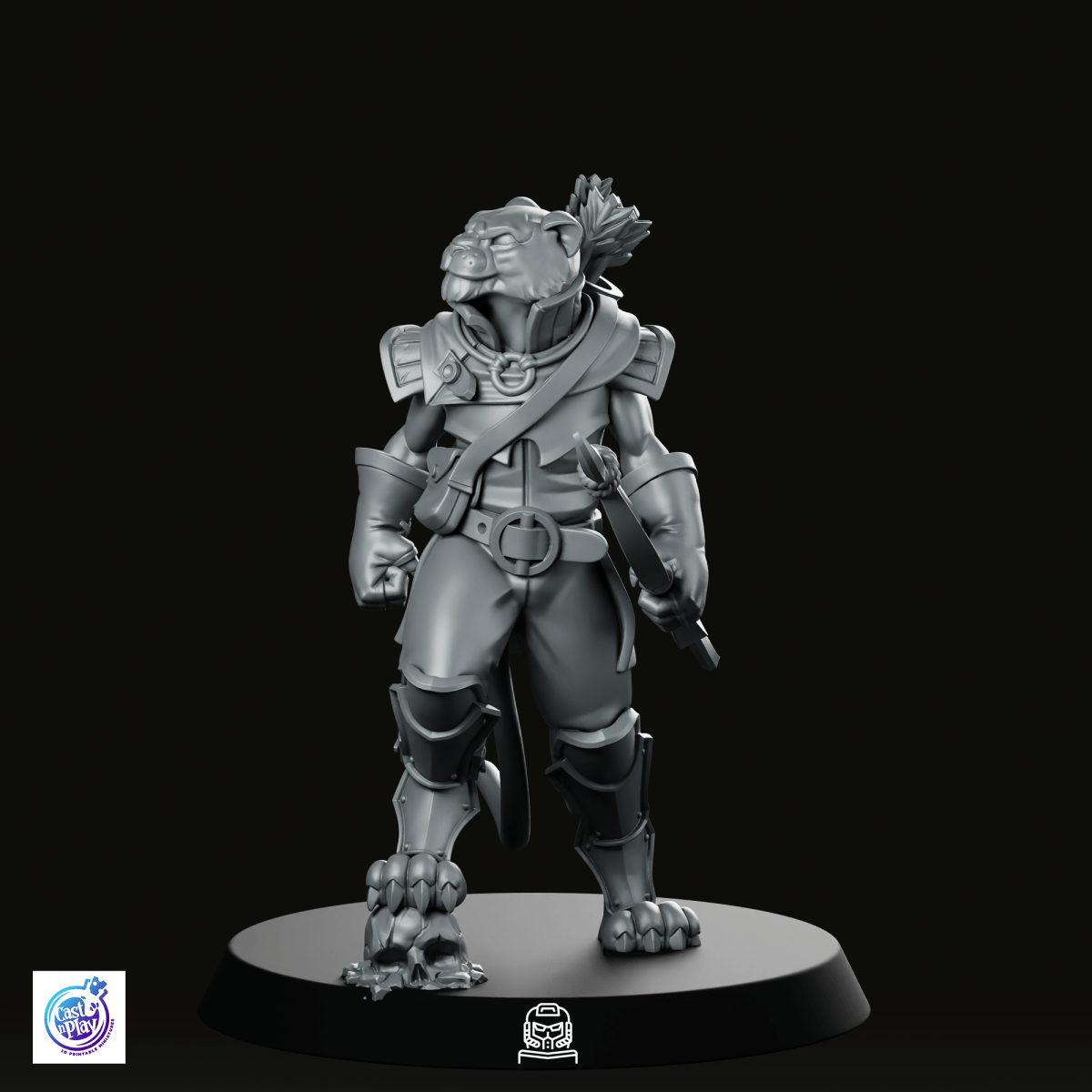 Catfolk Rogue C Miniature - CastNPlay - We Print Miniatures