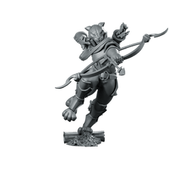 Catfolk Rogue D Miniature Stealth Archer Resin - CastNPlay - We Print Miniatures