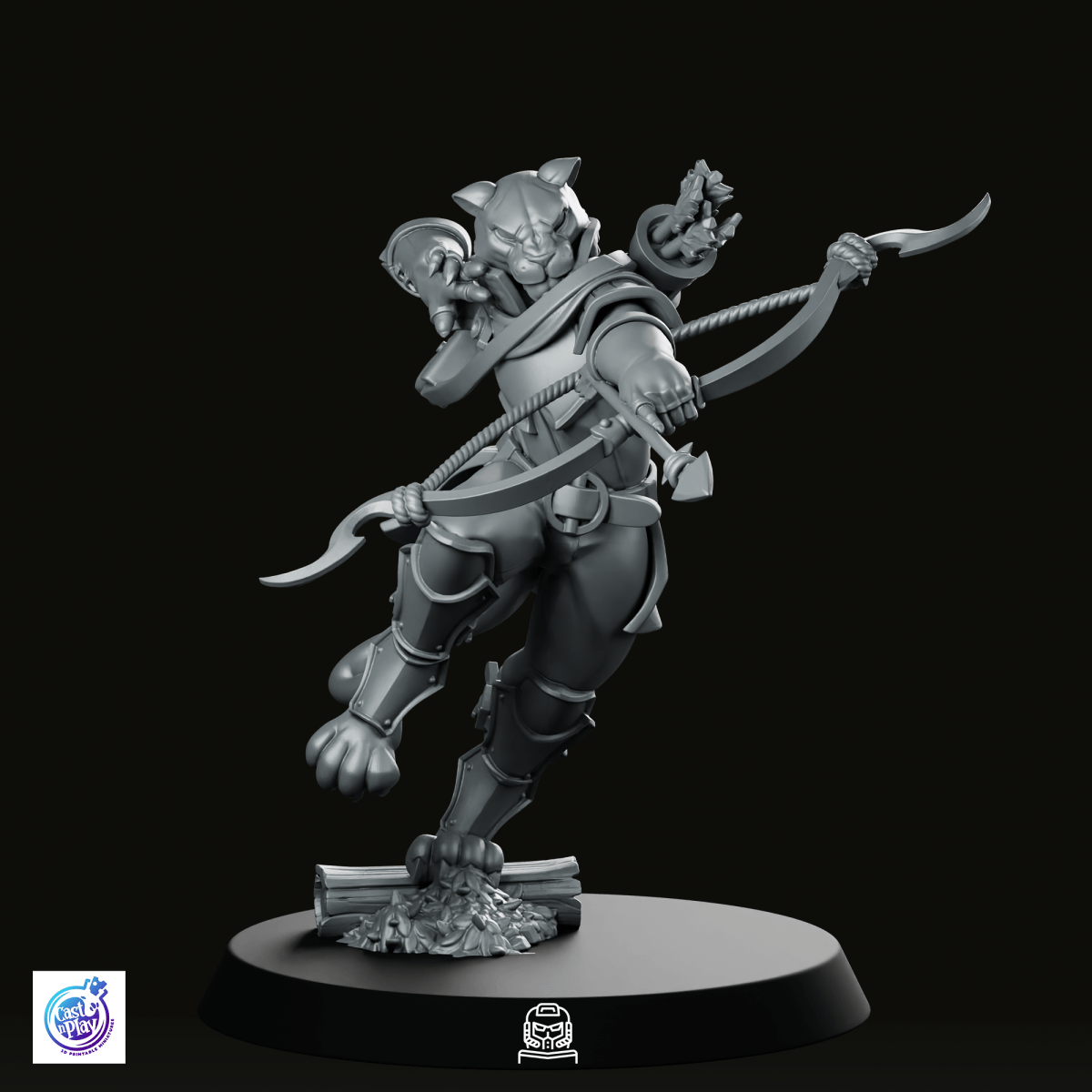 Catfolk Rogue D Miniature - CastNPlay - We Print Miniatures