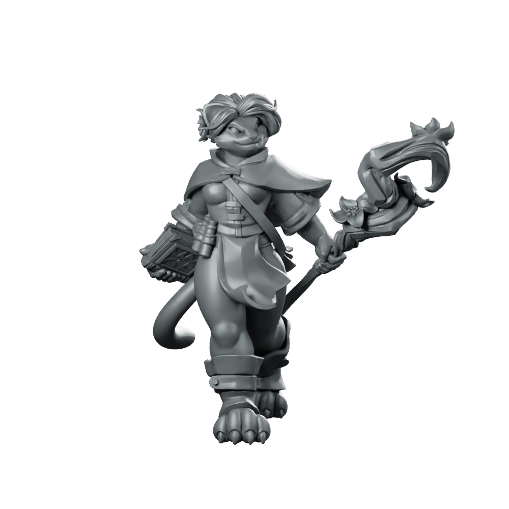 Catfolk Wizard A Miniature Arcane Spellcaster Mage - CastNPlay - We Print Miniatures