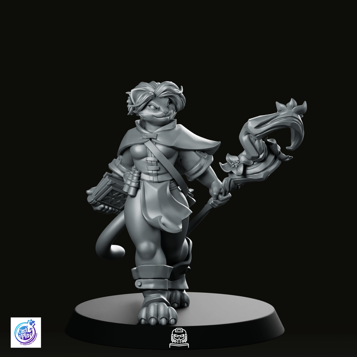 Catfolk Wizard A Miniature - CastNPlay - We Print Miniatures