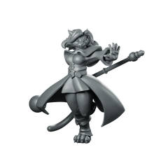 Catfolk Wizard B Miniature Arcane Spellcaster Female - CastNPlay - We Print Miniatures
