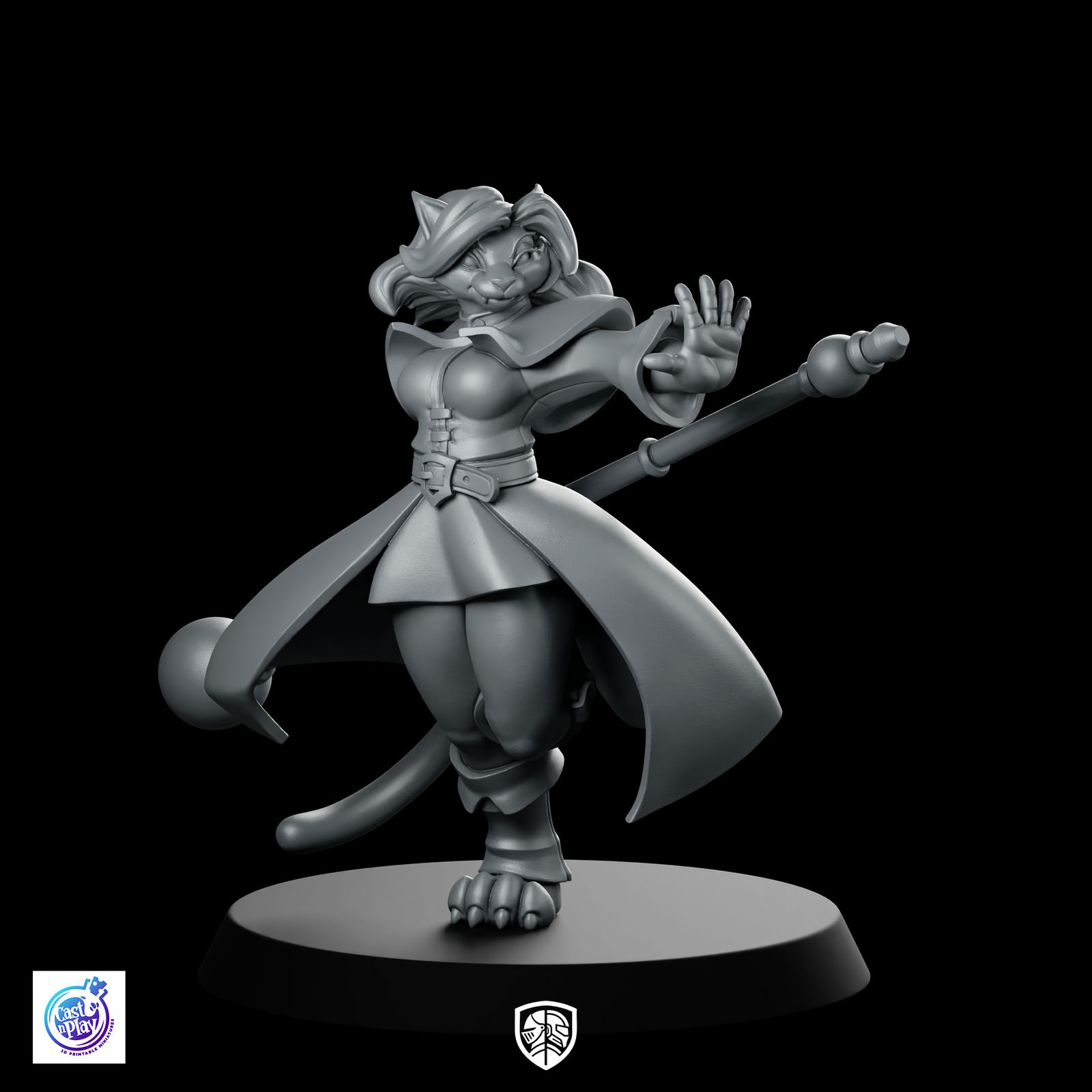 Catfolk Wizard B Miniature Arcane Spellcaster Female