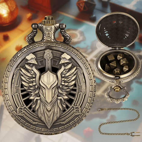 Celestial Champion | Pocket Watch Case | Ancient Gold - Tabletop Dominion - We Print Miniatures