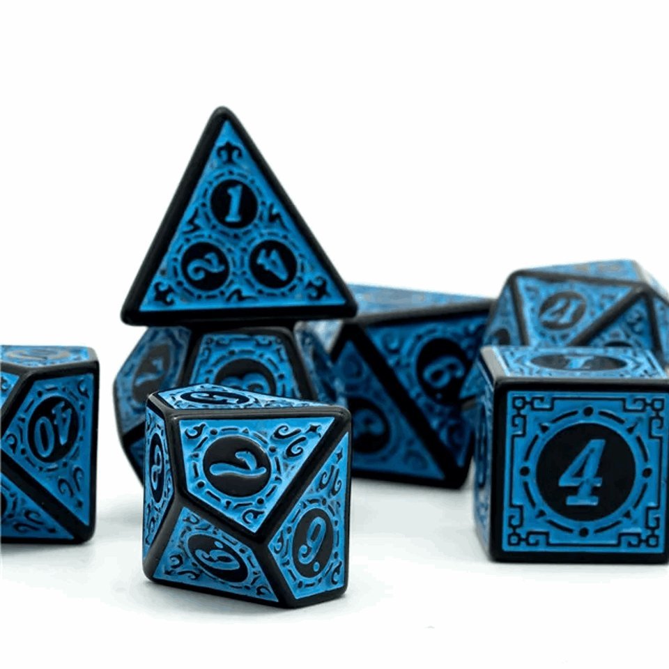 Celestial Runes | Acrylic Dice | 7 Piece Set - Tabletop Dominion - We Print Miniatures