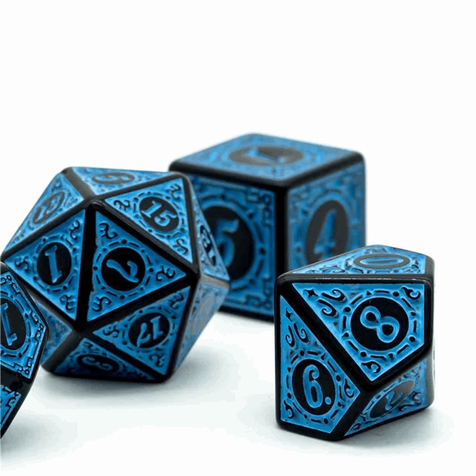 Celestial Runes | Acrylic Dice | 7 Piece Set - Tabletop Dominion - We Print Miniatures