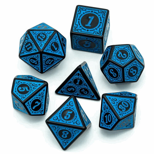 Celestial Runes | Acrylic Dice | 7 Piece Set - Tabletop Dominion - We Print Miniatures