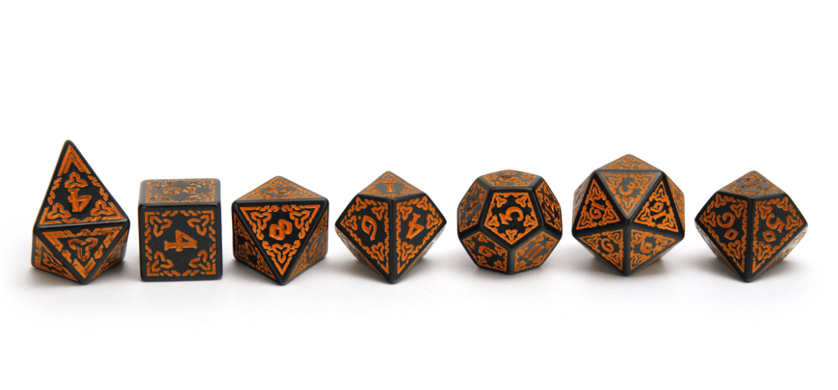 Celtic Carving | Orange - DiceRoll UK - We Print Miniatures