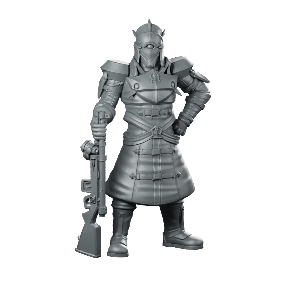 Cerberus Officer Miniature Armoured Rifleman Miniature 360 Spin 01