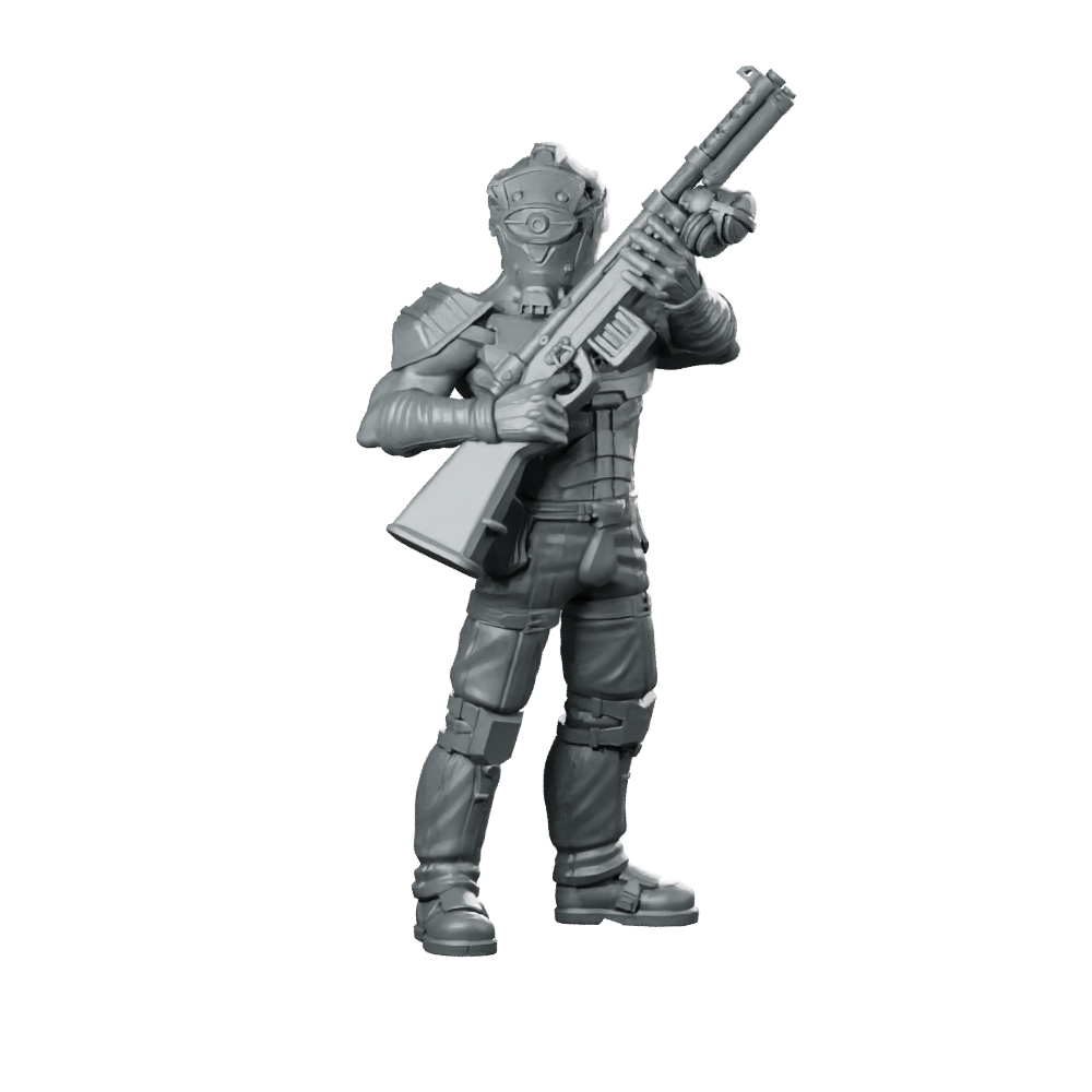Cerberus Soldier Miniature Cyborg Rifleman Miniature 360 Spin 01