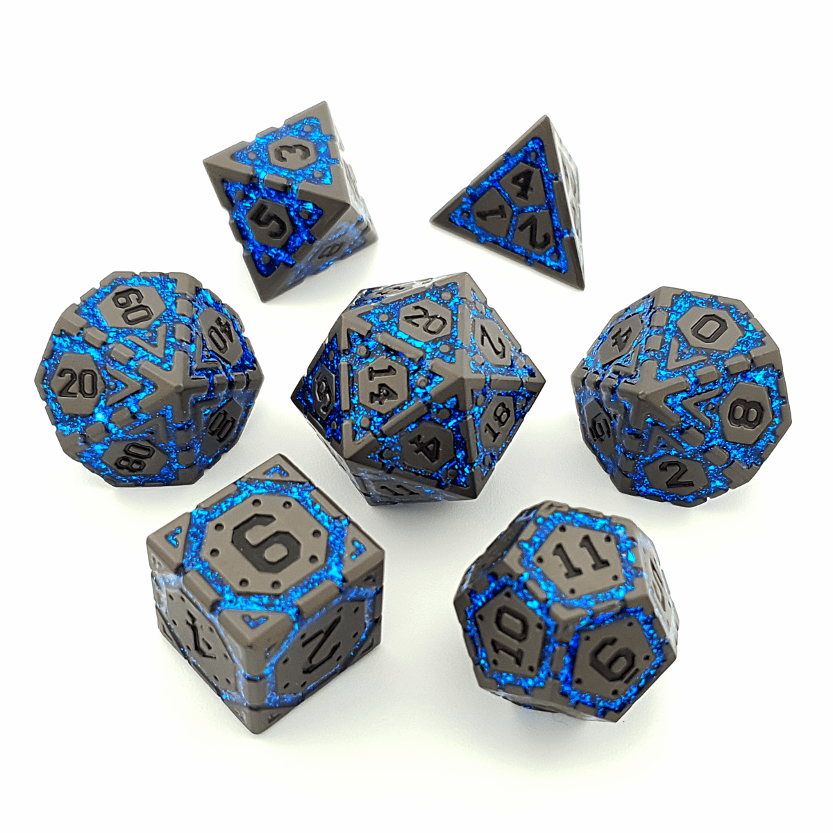 Cerulean Sigil | Solid Metal Dice | 7 Piece Set - Tabletop Dominion - We Print Miniatures