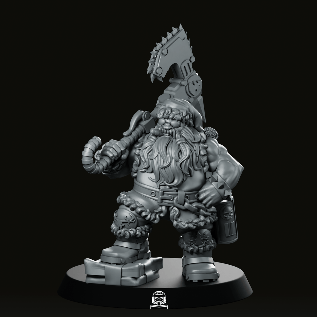 Chainaxe Santa Squat Dwarf Miniature - We Print Miniatures - We Print Miniatures