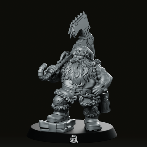 Chainaxe Santa Squat Dwarf Miniature - We Print Miniatures - We Print Miniatures