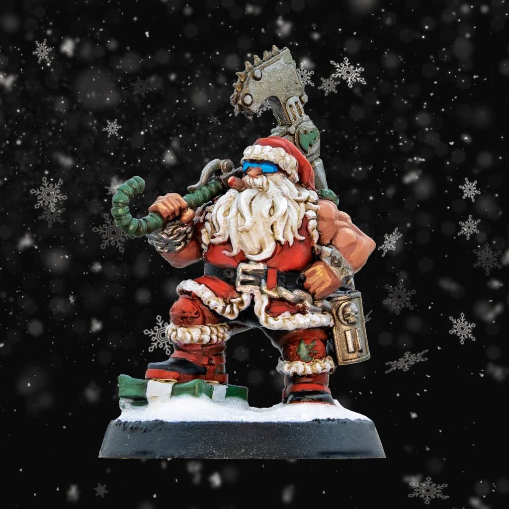 Chainaxe Santa Squat Dwarf Miniature - We Print Miniatures - We Print Miniatures