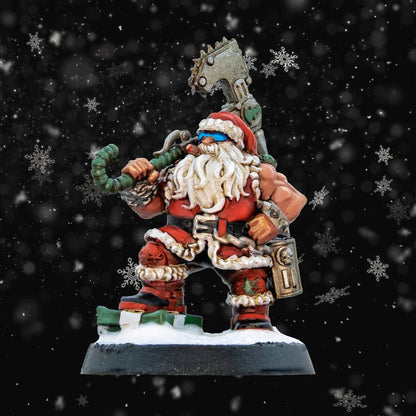 Chainaxe Santa Squat Dwarf Miniature - We Print Miniatures - We Print Miniatures