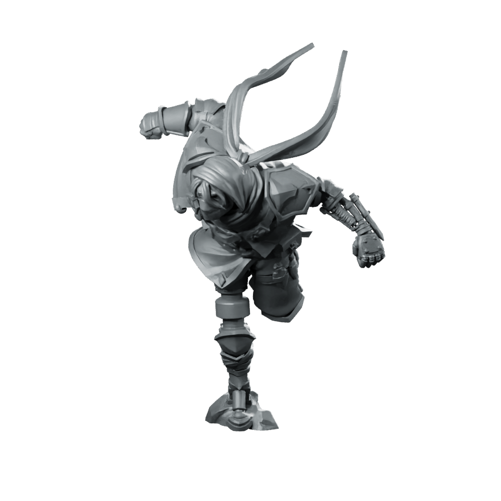 Charging Ahead Miniature Dynamic Running Rogue Assassin - CastNPlay - We Print Miniatures