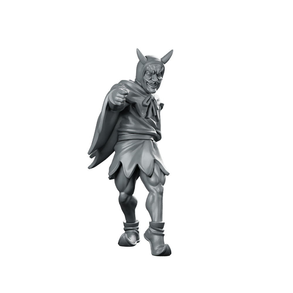 Charming Devil Fantasy Miniature Horned Rogue NPC Miniature 360 Spin 01