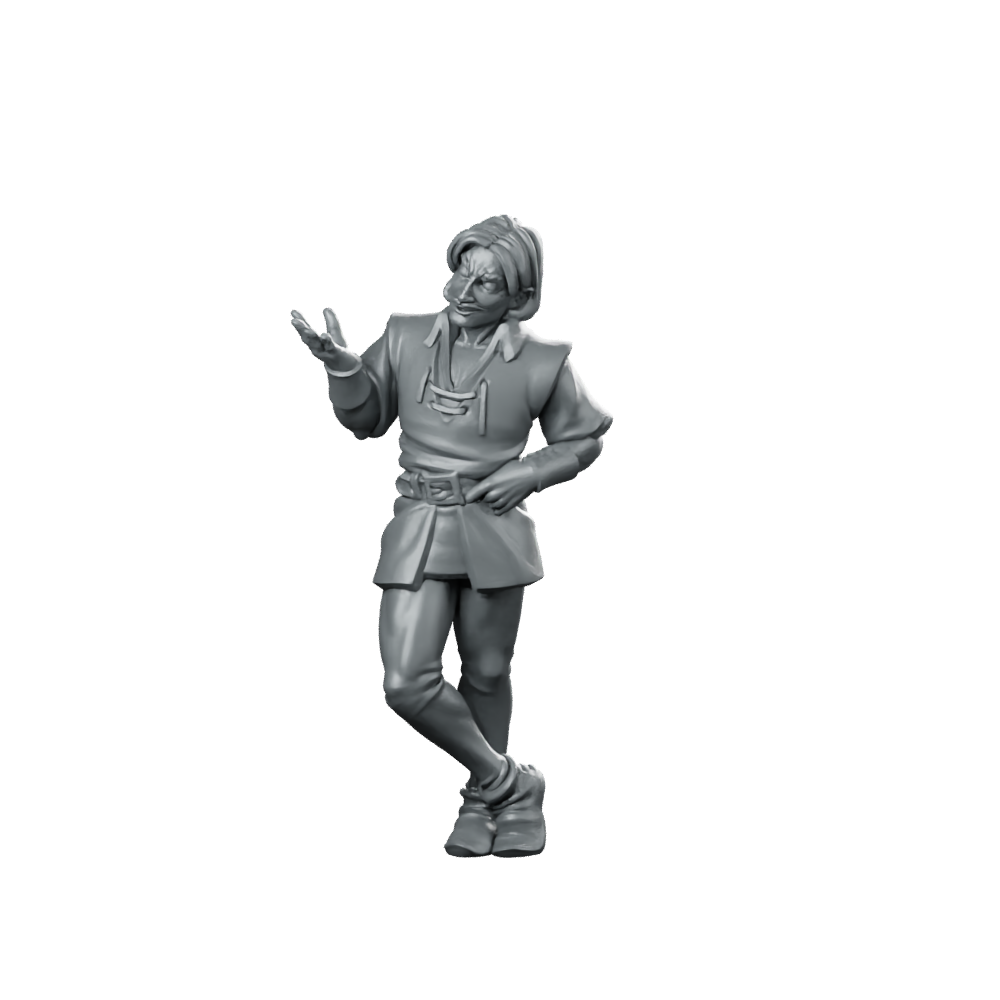 Charming Lad Fantasy Miniature Dapper Rogue NPC Miniature 360 Spin 01